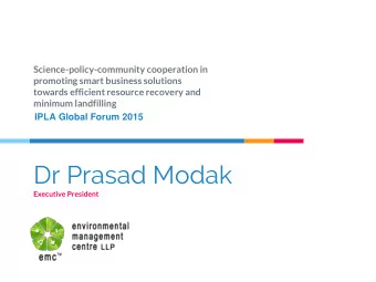 Dr Prasad Modak  Executive President  Contents  Brief Outline  Importance of Cooperation and