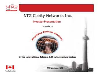 June 2019  Disclaimer  Disclaimer  Some of the statements contained in the following material are