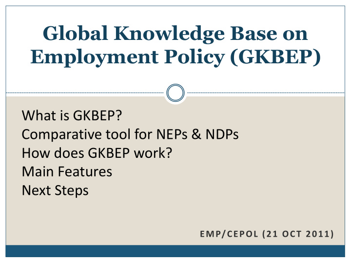 employment policy gkbep