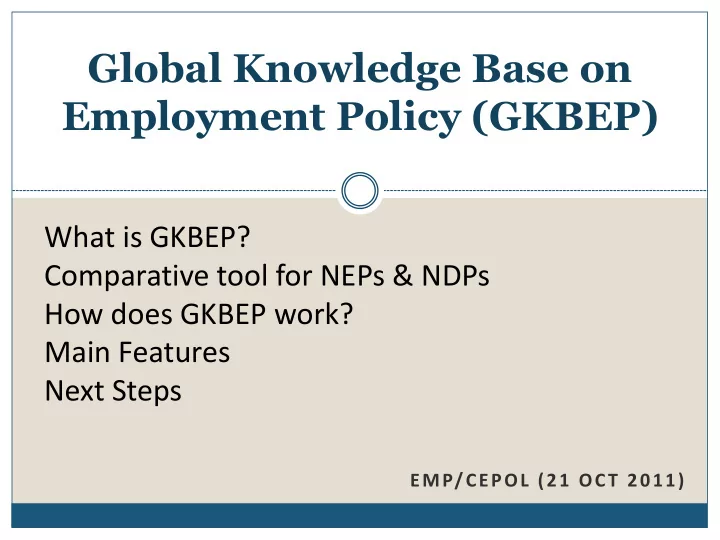 employment policy gkbep