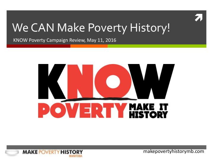 we can make poverty history