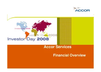 Accor Services  Financial Overview  Profit and Loss account  2006  2007  In  millions  Issue
