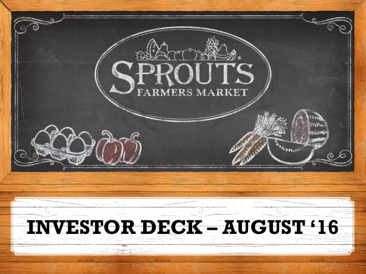 investor deck august 16 forward looking statements non
