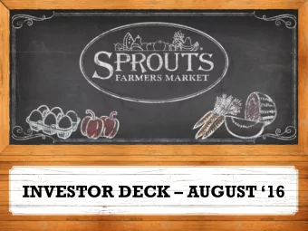 INVESTOR DECK  AUGUST 16  FORWARD-LOOKING STATEMENTS &amp;  NON-GAAP FINANCIAL MEASURES