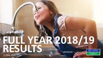 FULL YEAR 2018/19  RESULTS  1  21 May 2019  DISCLAIMERS  Cautionary statement regarding