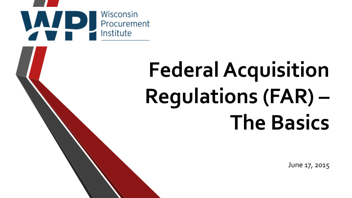 federal acquisition regulations far the basics