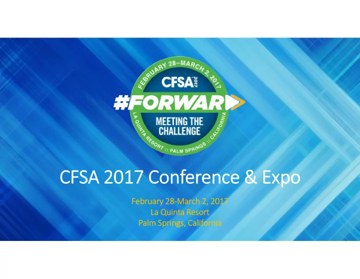 cfsa 2017 conference expo