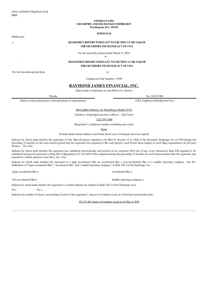 raymond james financial inc