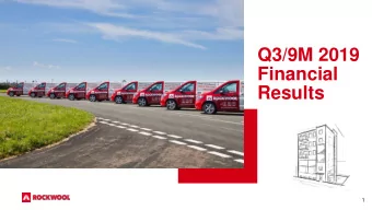 Financial  Results  1  Forward-looking statement  The statements on the future in this