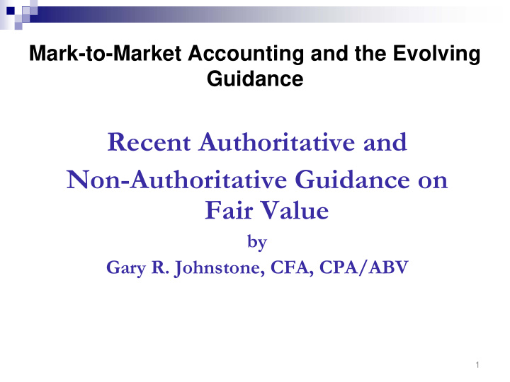 recent authoritative and non authoritative guidance on