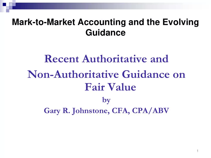 recent authoritative and non authoritative guidance on