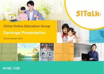 Earnings Presentation  Fourth Quarter 2019  NYSE: COE  Important Information  Safe Harbor Statement