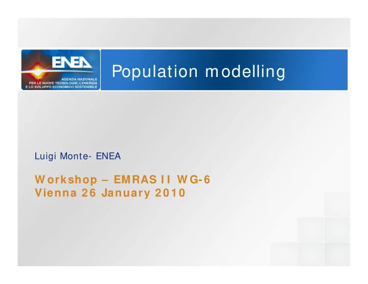 population modelling