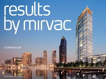 results  by mirvac  22 february 2011  tower 8, y  arra  s edge, docklands, VIc  agenda  MIrV  ac