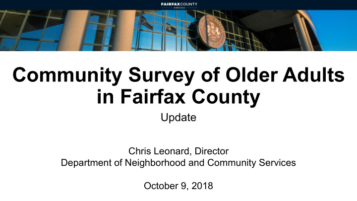 community survey of older adults