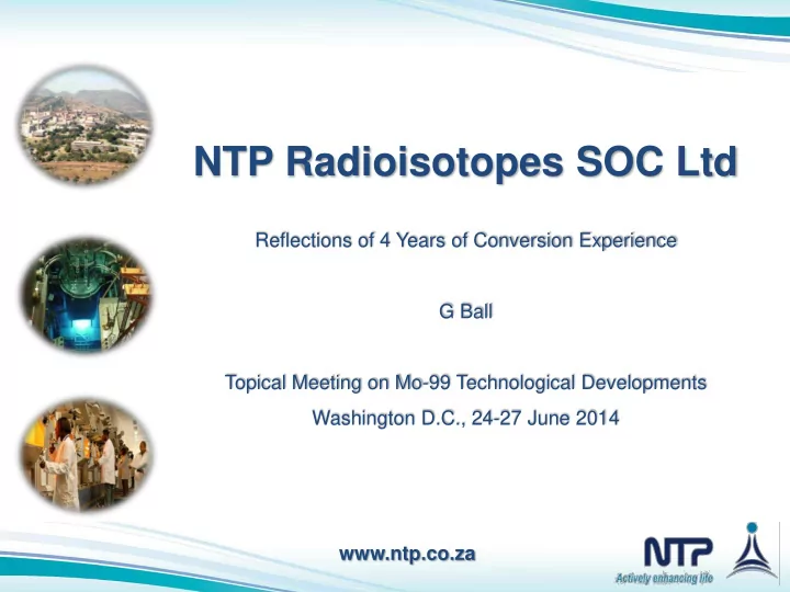 ntp radioisotopes soc ltd reflections of 4 years of