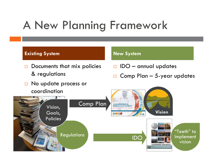 a new planning framework