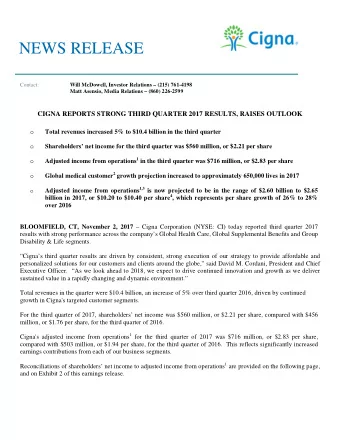 2  CONSOLIDATED HIGHLIGHTS The following table includes highlights of results and reconciliations