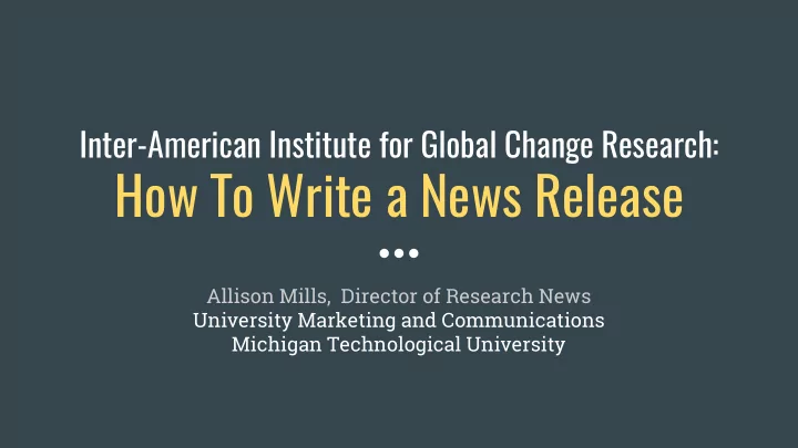 how to write a news release