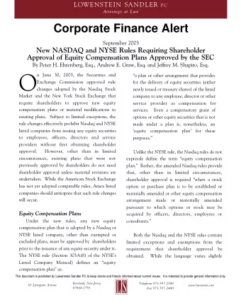 O  n June 30, 2003, the Securities and  a plan or other arrangement that provides  Exchange