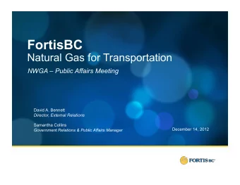 Natural Gas for Transportation: Version 1.0  BCs GHG Emissions by Sector  of