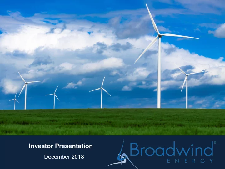 investor presentation