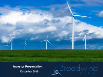 Investor Presentation  December 2018  Industry Data and Forward-Looking Statements  Disclaimer