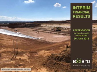 INTERIM  FINANCIAL  RESULTS  PRESENTATION  for the six-month  period ended  30 June 2018  Belfast