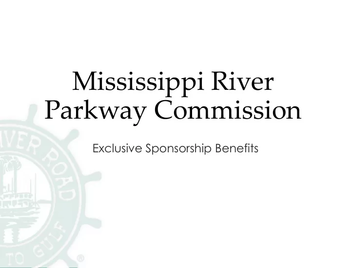 mississippi river parkway commission