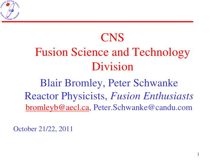 cns fusion science and technology division