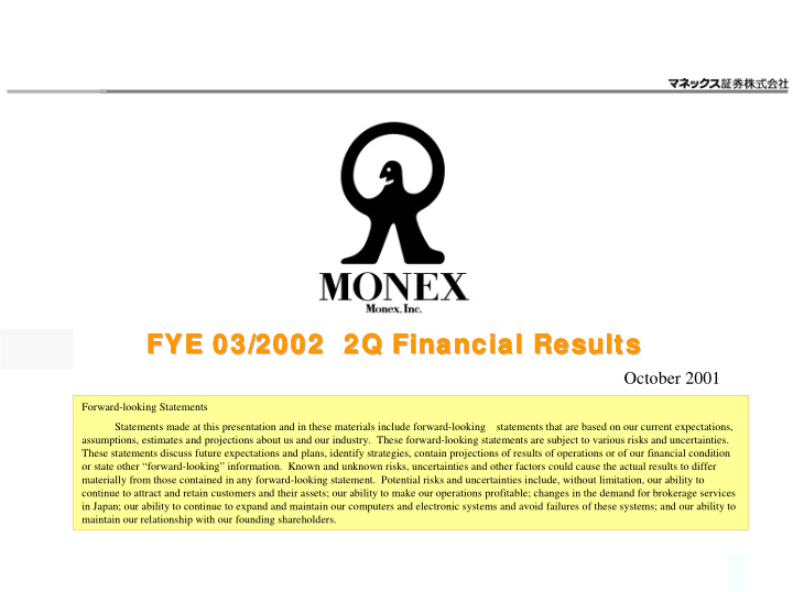 fye 03 2002 2q financial results fye 03 2002 fye 03 2002