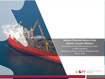 Marine Protected Areas in the  Atlantic Canada Offshore  Presentation to the National Advisory