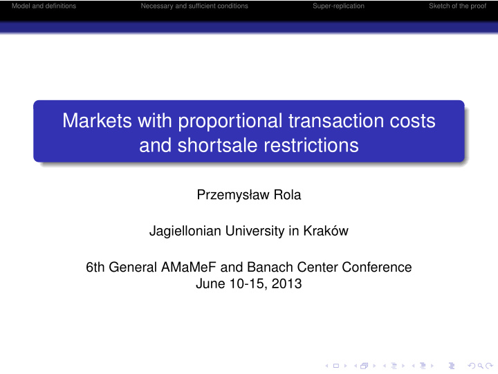 markets with proportional transaction costs and shortsale