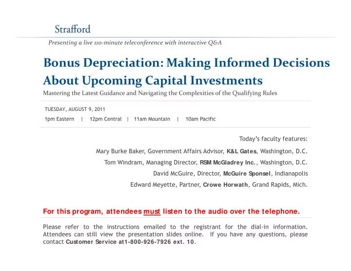 bonus depreciation making informed decisions about