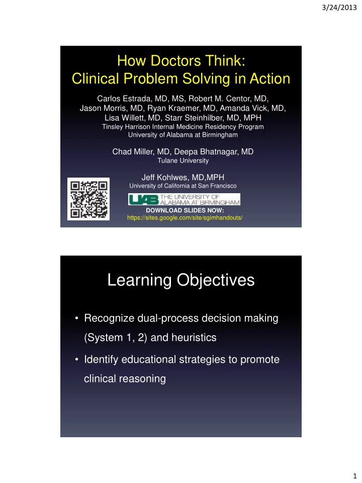 learning objectives