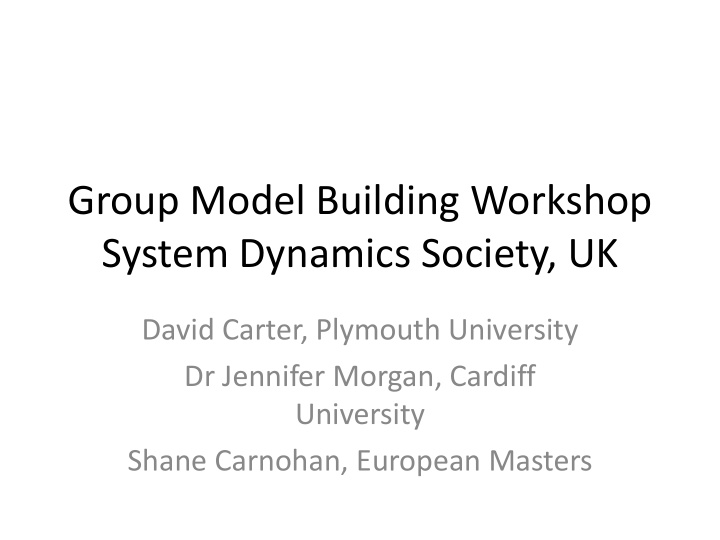 group model building workshop