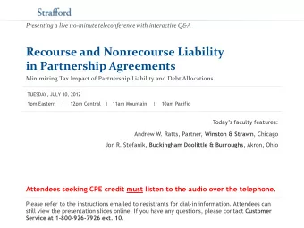 in Partnership Agreements  Minimizing Tax Impact of Partnership Liability and Debt Allocations