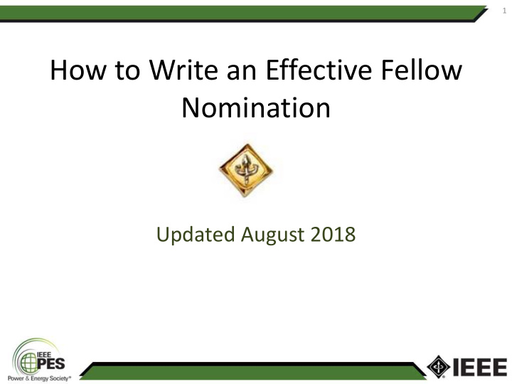 how to write an effective fellow nomination