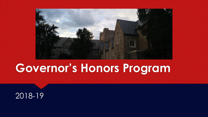 governor s honors program
