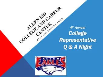 Repres  resent  entativ  ative  e  Q &amp;  Q &amp; A Ni  Night  ht  Staff      College &amp;