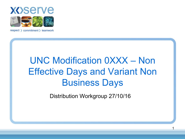 unc modification 0xxx non effective days and variant non