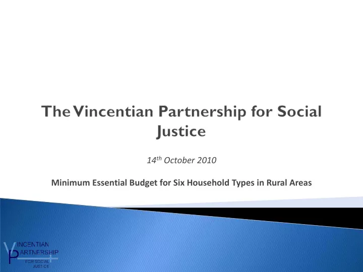 14 th october 2010 minimum essential budget for six