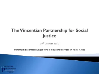 14 th October 2010  Minimum Essential Budget for Six Household Types in Rural Areas  The