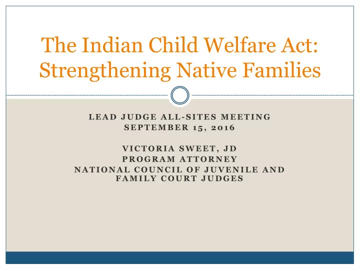 strengthening native families