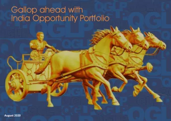 Gallop ahead with  India Opportunity Portfolio  August 2020  1  About the strategy  India
