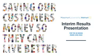 Interim Results  Presentation  FOR THE 26 WEEKS  ENDED JUNE 2019  01  FINANCIAL  REVIEW  02