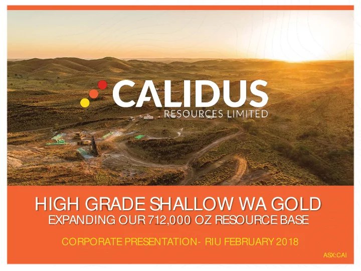 high grade shallow wa gold