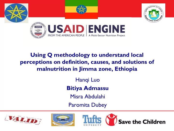 using q methodology to understand local perceptions on