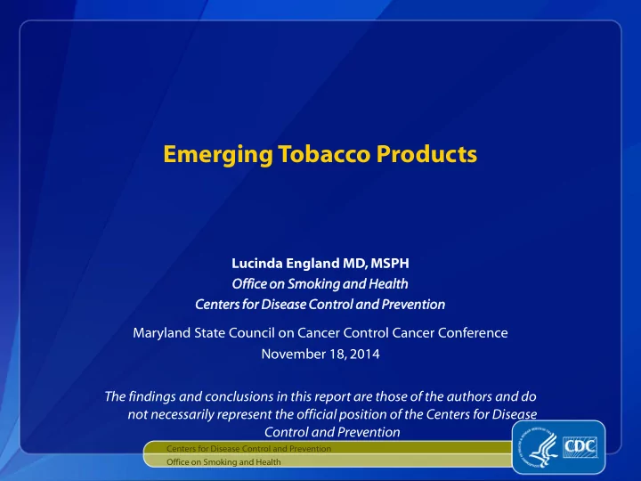emerging tobacco products