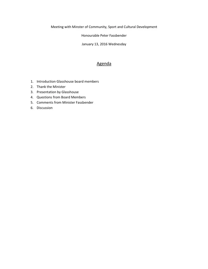 agenda